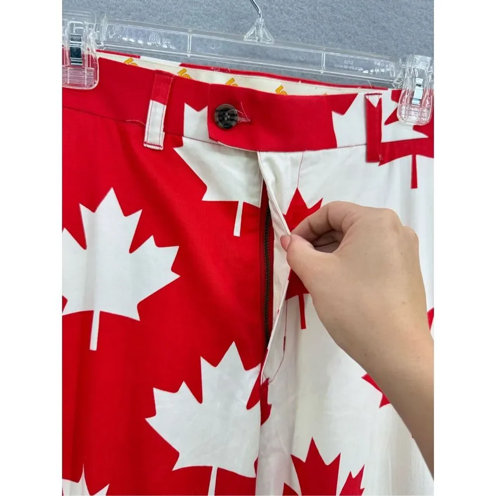 Loudmouth Canada Maple Leaf Men's Heritage Pant Size 36x32 - Picture 5 of 10